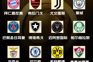 16强洲际顶级冠军数：皇马15冠断层，15队均至少1座&amp;迈阿密0座